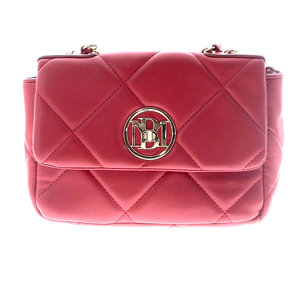 Badgley Mischka "Red Diamond Quilted" Crossbody Bag High Quality Vegan Leather - Picture 2 of 8